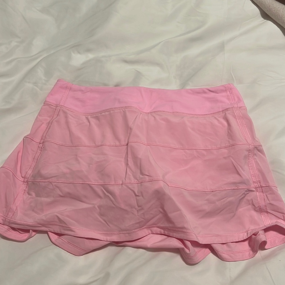 Pink lululemon pace revival skirt